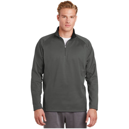 Sport-Tek ® Sport-Wick ® Fleece 1/4-Zip Pullover. F243 - Sport-Tek F243 Activewear Sport-Tek Dark Smoke Grey/ Black XS