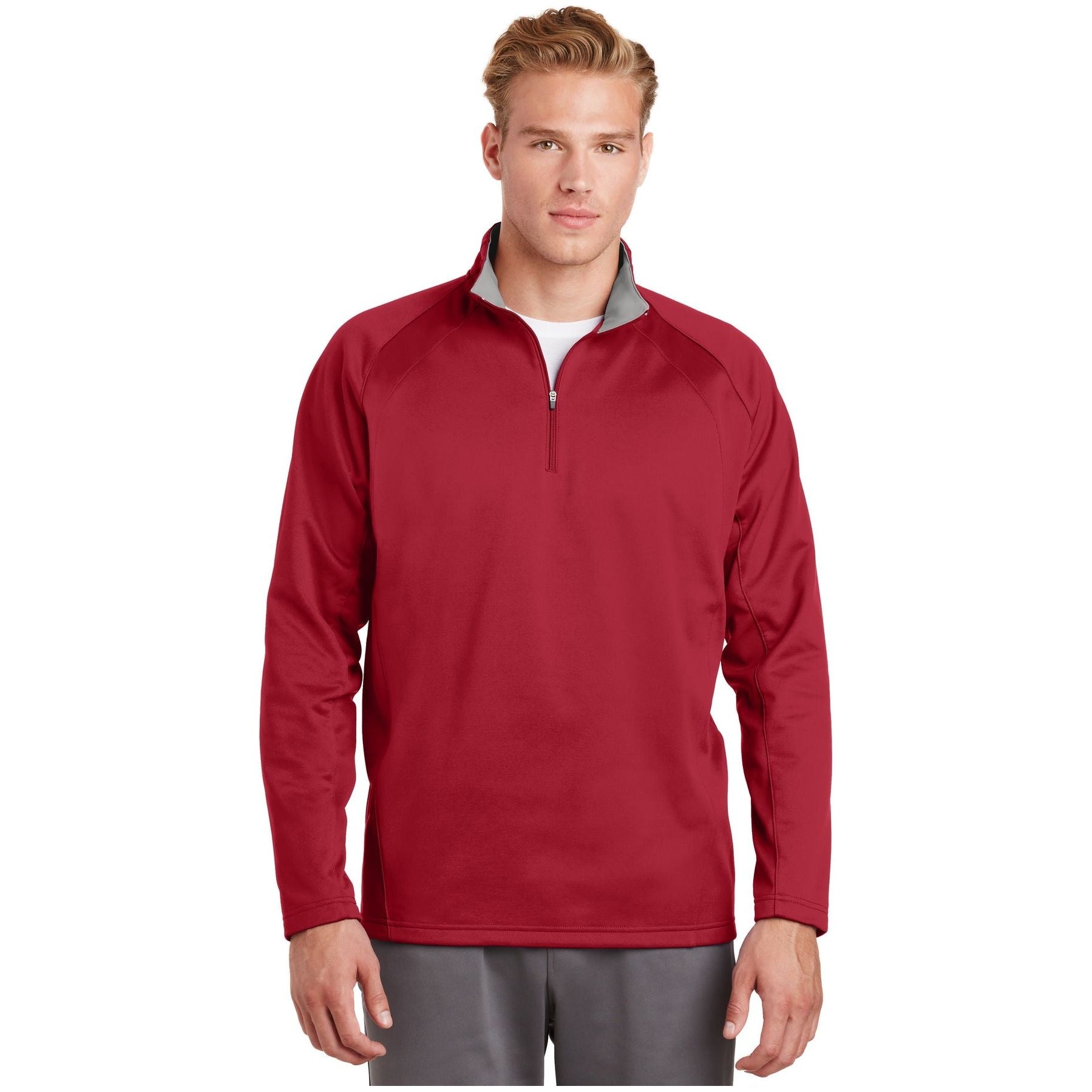 Sport-Tek ® Sport-Wick ® Fleece 1/4-Zip Pullover. F243 - Sport-Tek F243 Activewear Sport-Tek Deep Red/ Silver XS