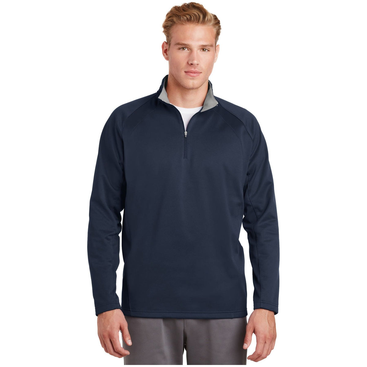 Sport-Tek ® Sport-Wick ® Fleece 1/4-Zip Pullover. F243 - Sport-Tek F243 Activewear Sport-Tek Navy/ Silver XS