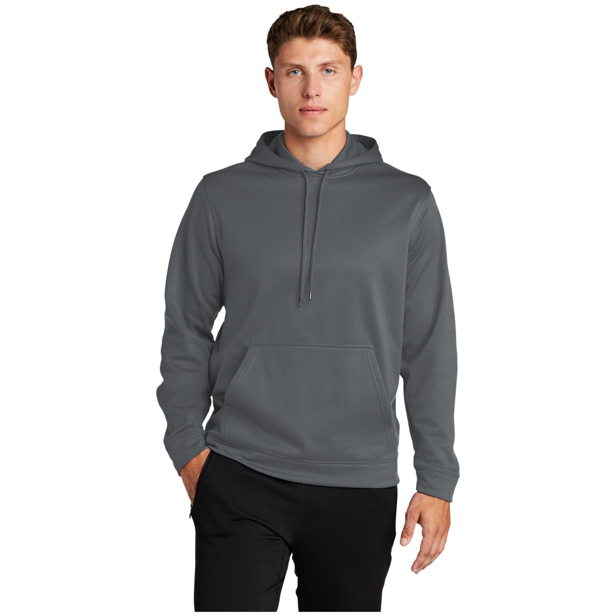 Sport-Tek ® Sport-Wick ® Fleece Hooded Pullover. F244 - Dark Smoke Grey - Sport-Tek F244 Activewear Sport-Tek Dark Smoke Grey XS