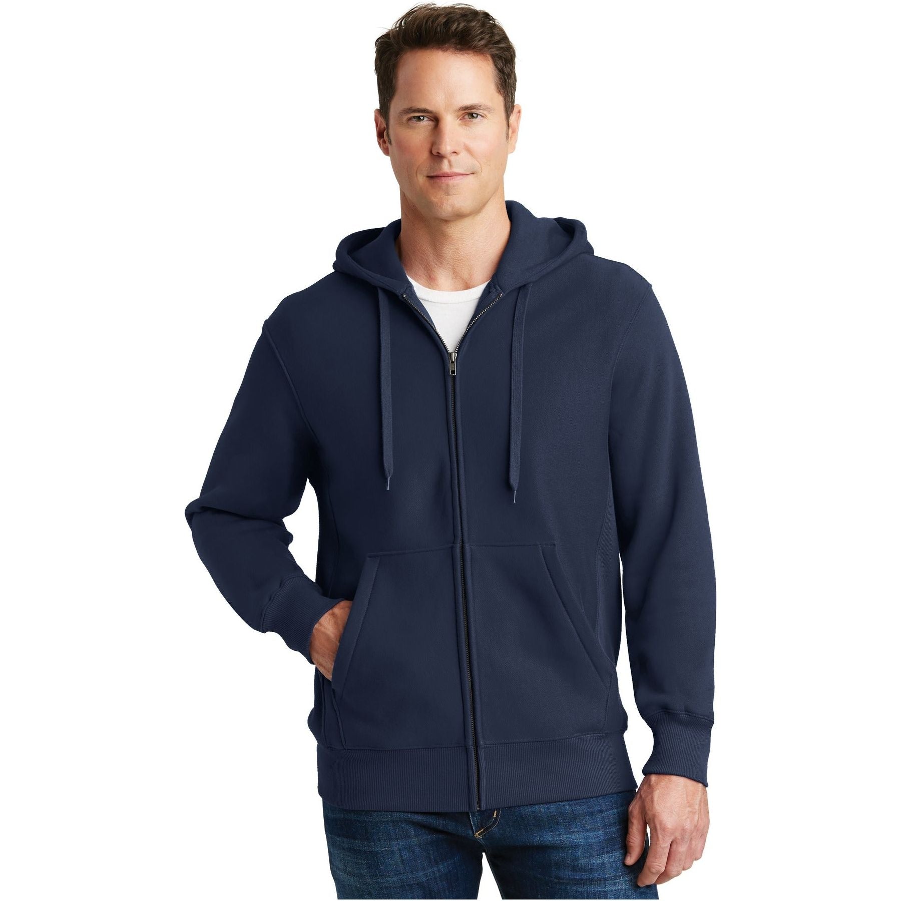 Sport-Tek ® Super Heavyweight Full-Zip Hooded Sweatshirt. F282 - Sport-Tek F282 Sweatshirts/Fleece Sport-Tek True Navy XS