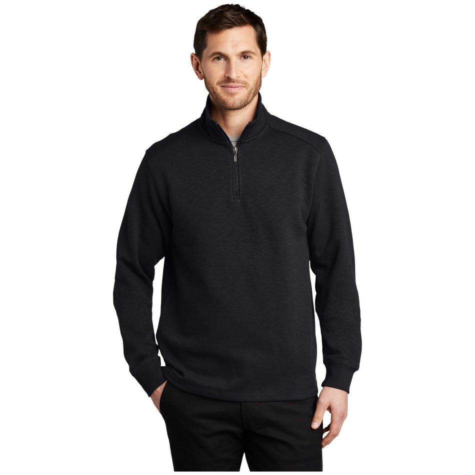 Port Authority ® Slub Fleece 1/4-Zip Pullover. F295 - Port Authority F295 Outerwear Port Authority Black XS