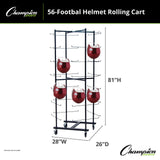 Champion Sports 56 FOOTBAL HELMET ROLLING CART