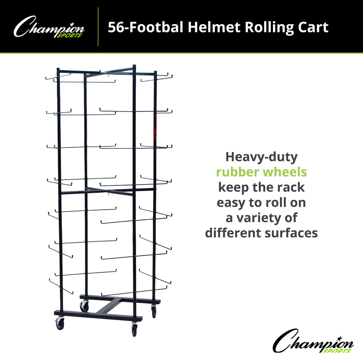 Champion Sports 56 FOOTBAL HELMET ROLLING CART