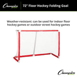 Champion Sports 72" FLOOR HOCKEY FOLDING GOAL