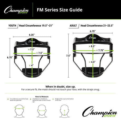 Champion Sports SOFTBALL FIELDER'S FACE MASK ADULT/BLACK
