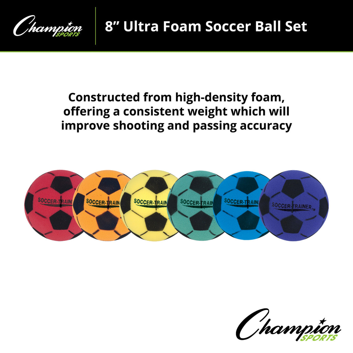 Champion Sports 8" ULTRA FOAM SOCCER BALL SET