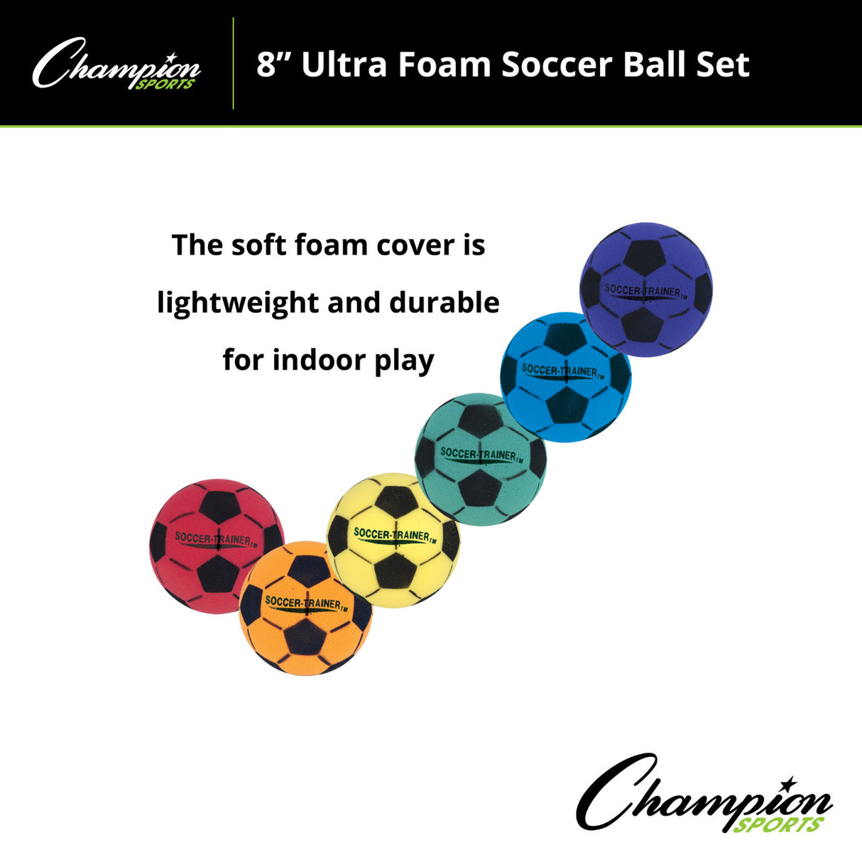 Champion Sports 8" ULTRA FOAM SOCCER BALL SET