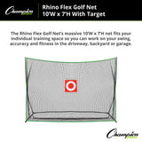 RHINO Flex RHINO FLEX GOLF NET 10' X 7' WITH TARGET