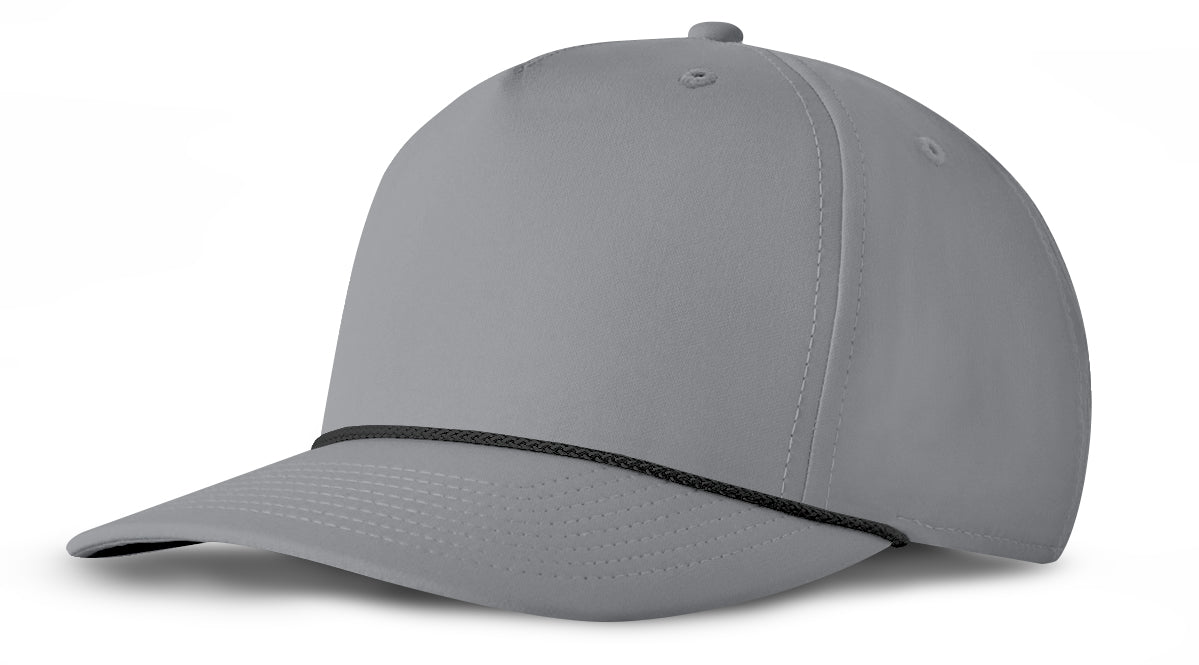 J7256 Clubhouse Performance Rope Cap - Gray with Black Rope (Front)