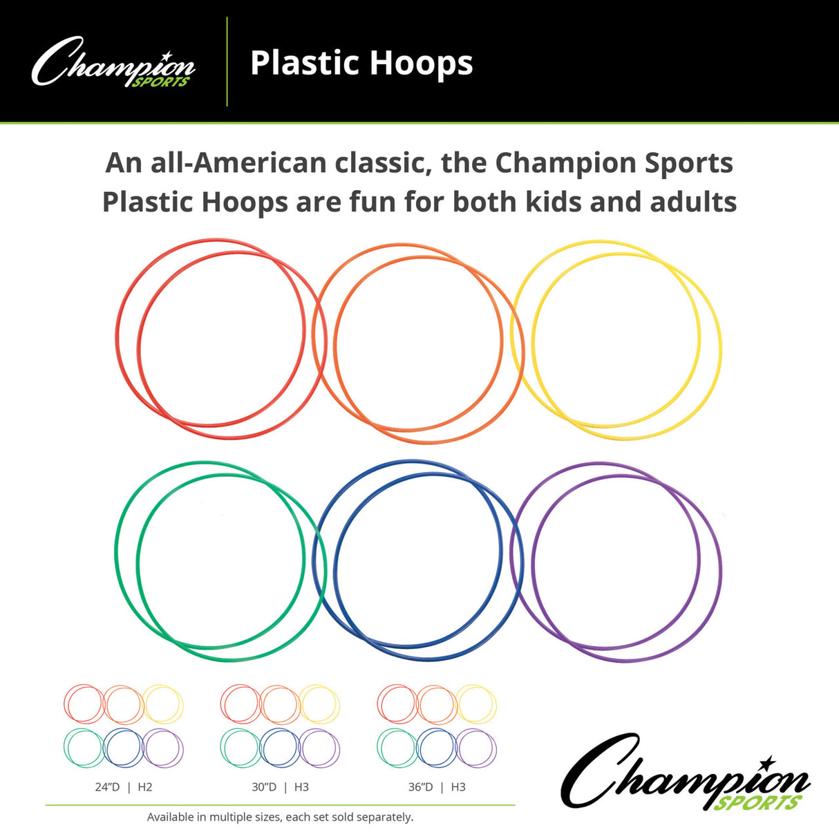 Champion Sports PLASTIC HOOPS 36" D