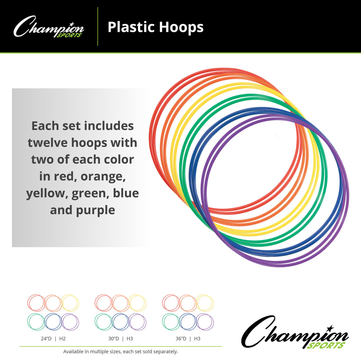 Champion Sports PLASTIC HOOPS 36" D