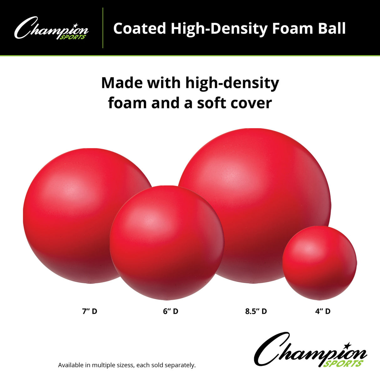 Champion Sports COATED HIGH-DENSITY FOAM BALL 8.5" D