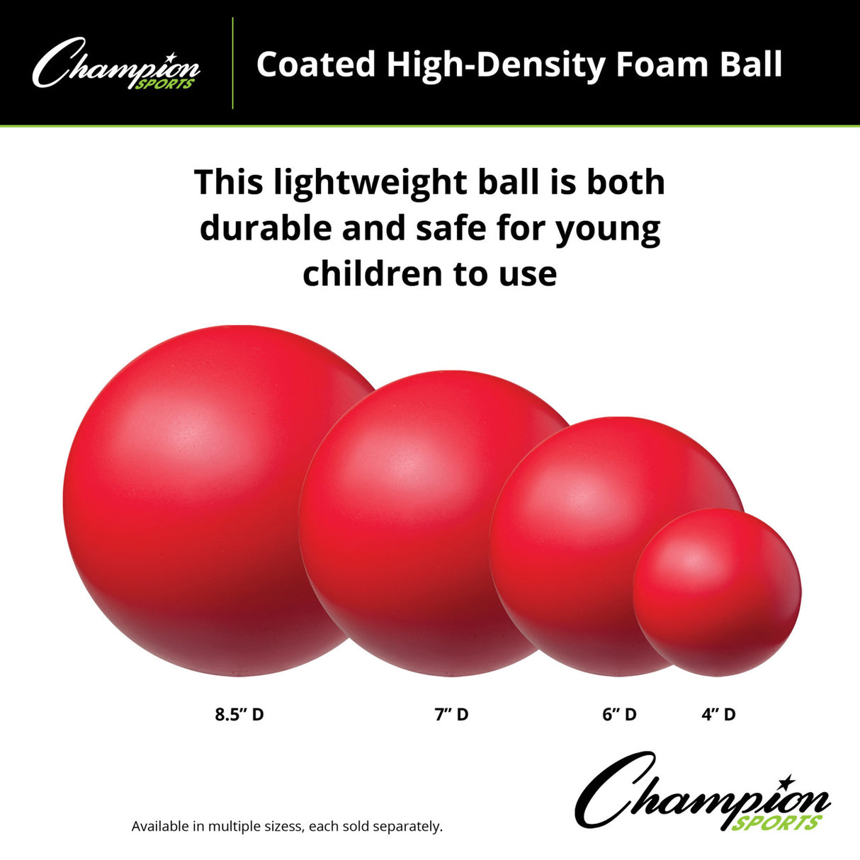Champion Sports COATED HIGH-DENSITY FOAM BALL 8.5" D