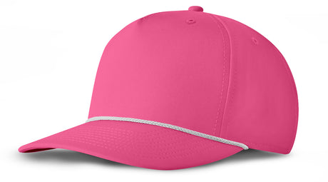 J7256 Clubhouse Performance Rope Cap - Hot Pink with White Rope (Front)