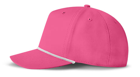 J7256 Clubhouse Performance Rope Cap - Hot Pink with White Rope (Side)
