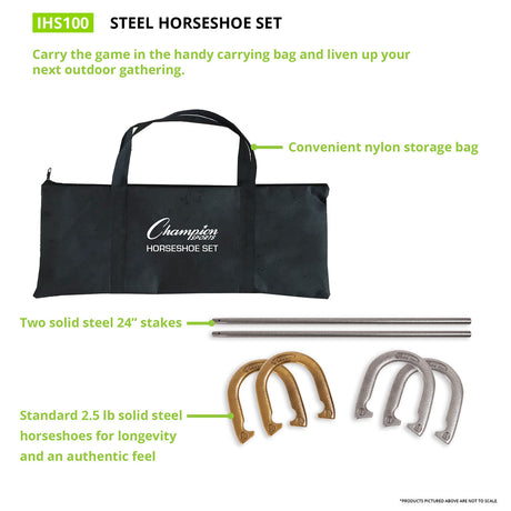 Champion Sports DELUXE STEEL HORSESHOE SET