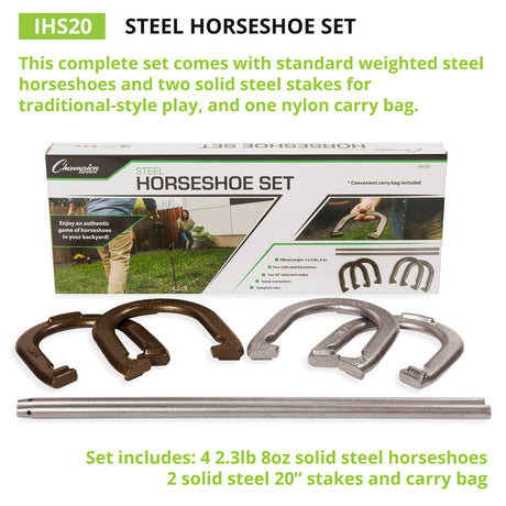 Champion Sports STEEL HORSESHOE SET