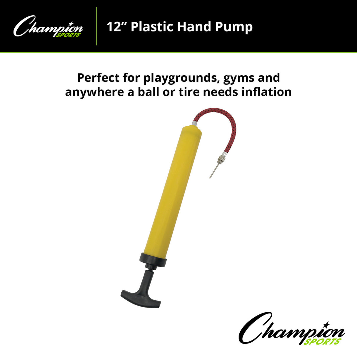 Champion Sports 12"L PLASTIC HAND PUMP