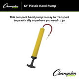 Champion Sports 12"L PLASTIC HAND PUMP