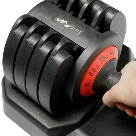 JFIT ADJUSTABLE DUMBBELL SET, 6.6-55 LB