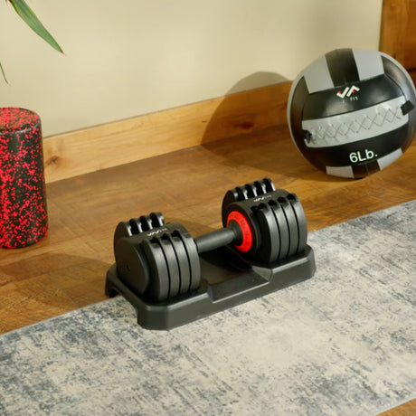 JFIT ADJUSTABLE DUMBBELL SET, 6.6-55 LB