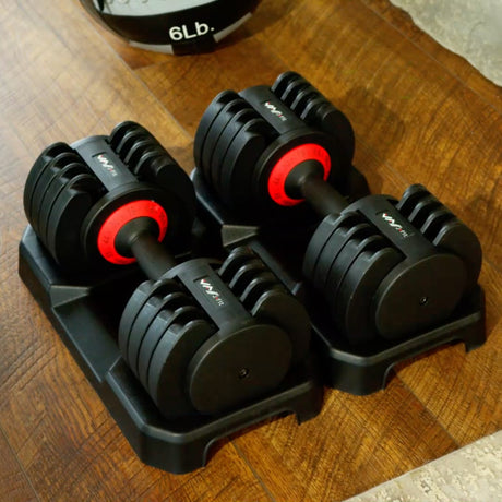 JFIT ADJUSTABLE DUMBBELL SET, 6.6-55 LB