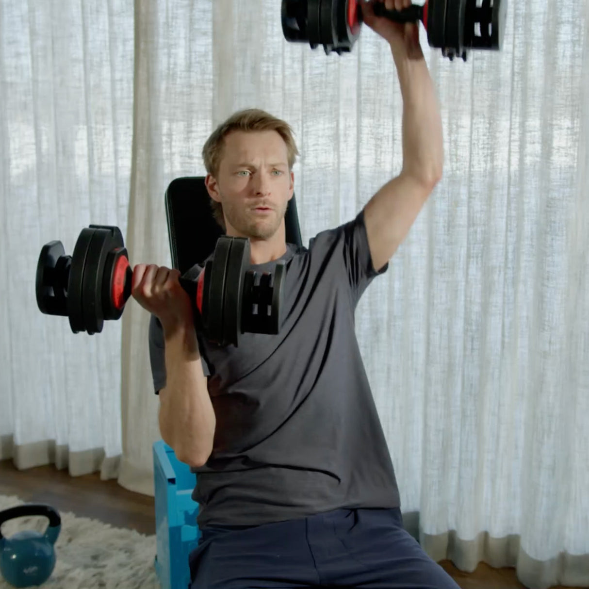 JFIT ADJUSTABLE DUMBBELL SET, 6.6-55 LB