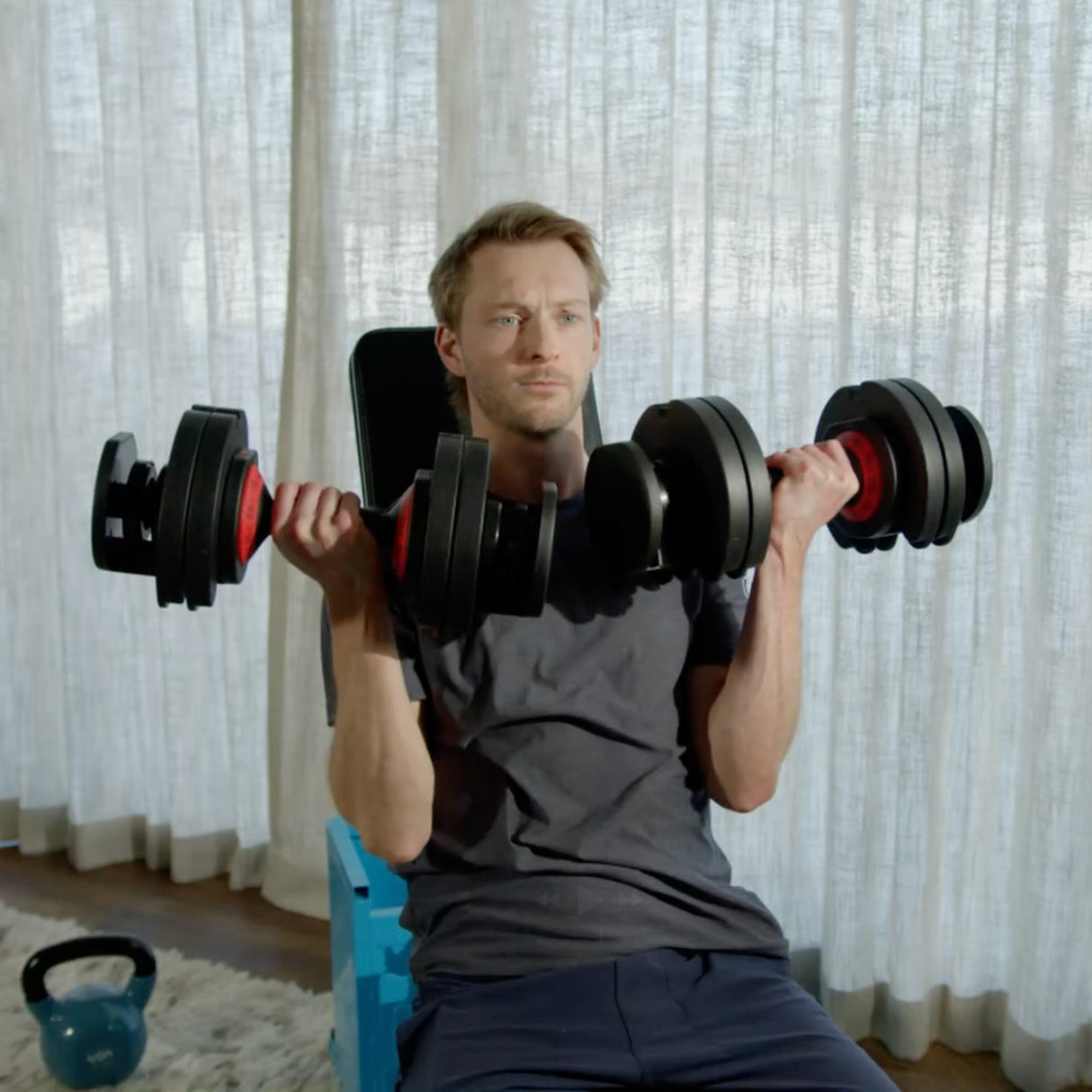 JFIT ADJUSTABLE DUMBBELL SET, 6.6-55 LB