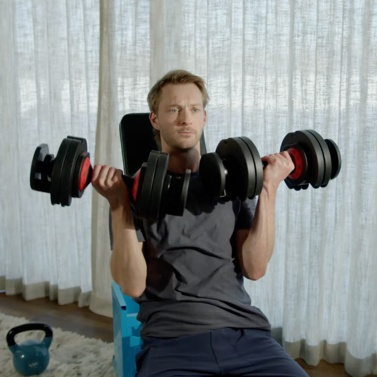 JFIT ADJUSTABLE DUMBBELL SET, 6.6-55 LB