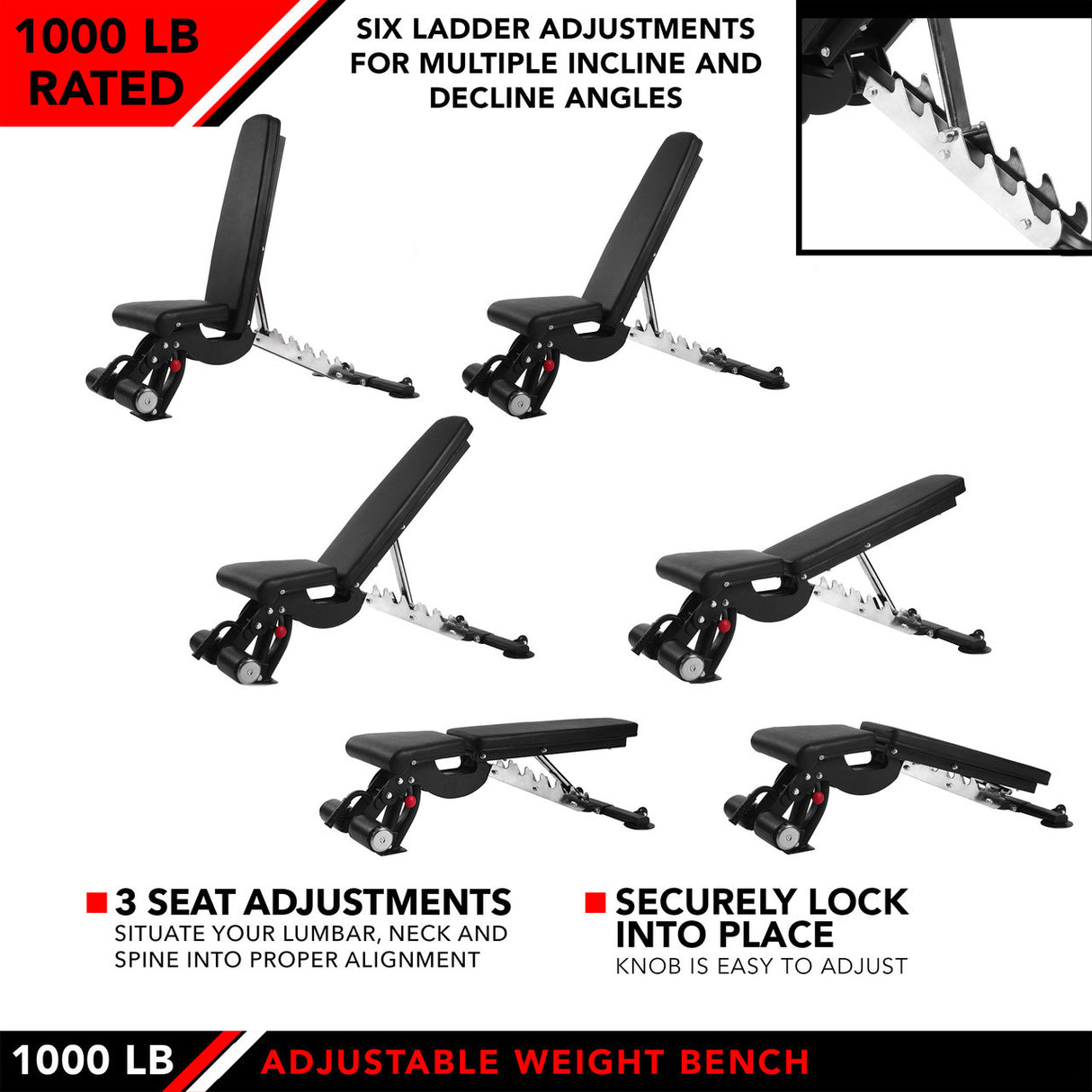JFIT ADJUSTABLE WEIGHT BENCH, 1000