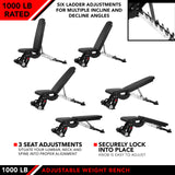JFIT ADJUSTABLE WEIGHT BENCH, 1000
