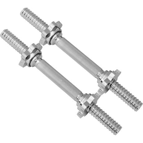 PAIR OF THREADED DUMBBELL HANDLES WITH STAR COLLAR