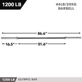 JFIT OLYMPIC BARBELL, 1200 LB CAPACITY