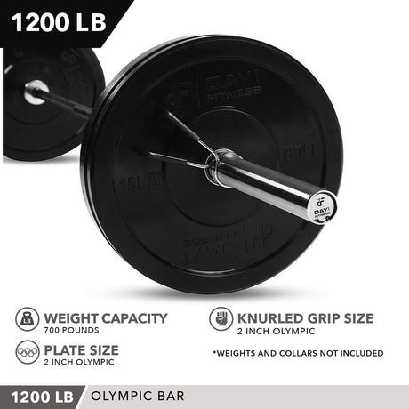 JFIT OLYMPIC BARBELL, 1200 LB CAPACITY