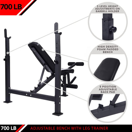 JFIT OLYMPIC WEIGHT BENCH WITH LEG DEVELOPER