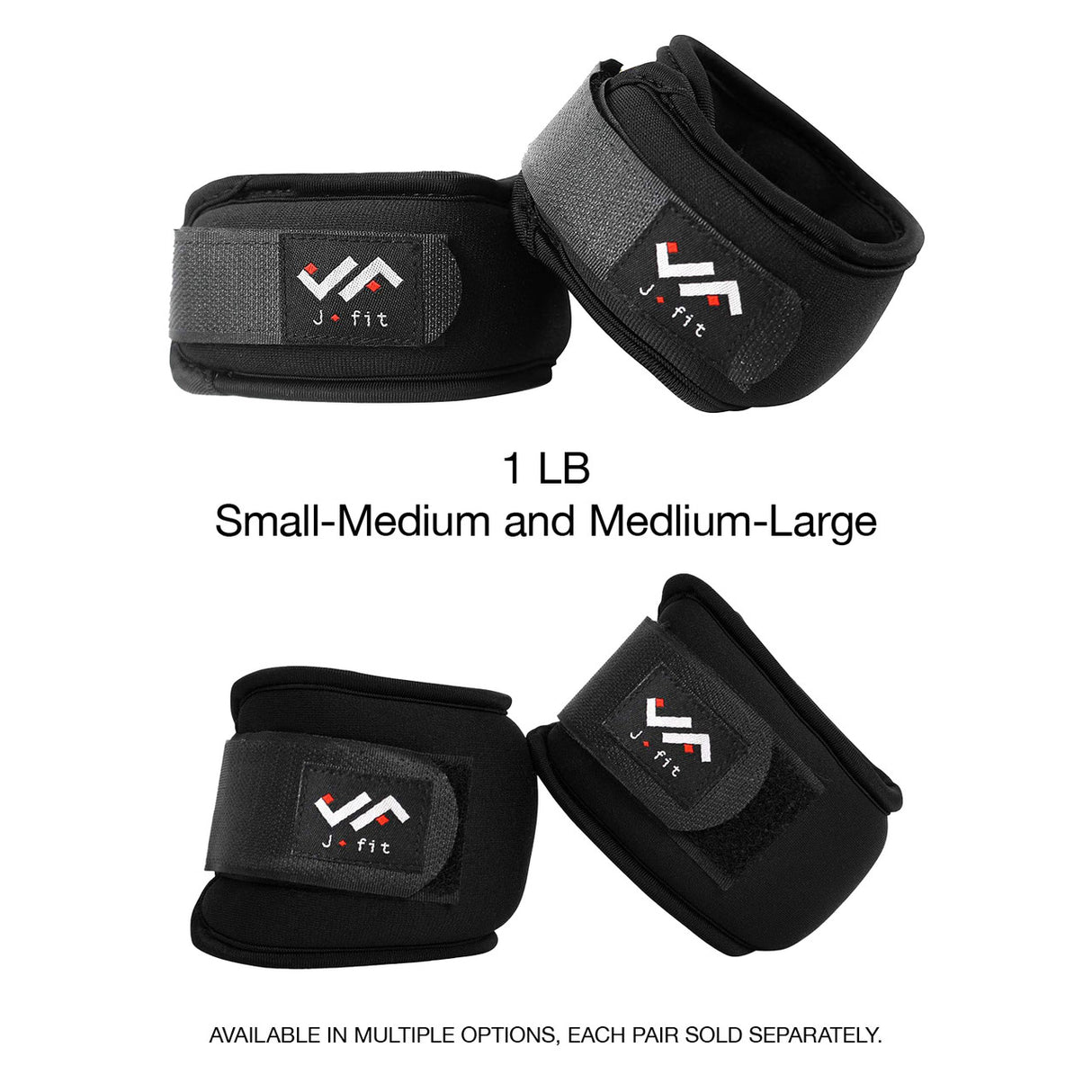 JFIT ADJUSTABLE WRIST WEIGHTS 2 LB, SMALL/MEDIUM