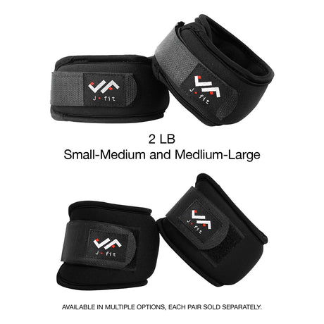 JFIT ADJUSTABLE WRIST WEIGHTS 2 LB, SMALL/MEDIUM