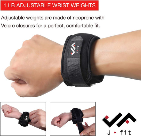 JFIT ADJUSTABLE WRIST WEIGHTS 2 LB, SMALL/MEDIUM