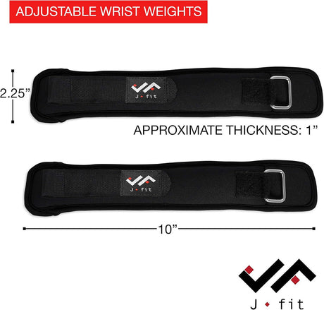 JFIT ADJUSTABLE WRIST WEIGHTS 2 LB, MEDIUM/LARGE