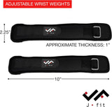 JFIT ADJUSTABLE WRIST WEIGHTS 2 LB, SMALL/MEDIUM