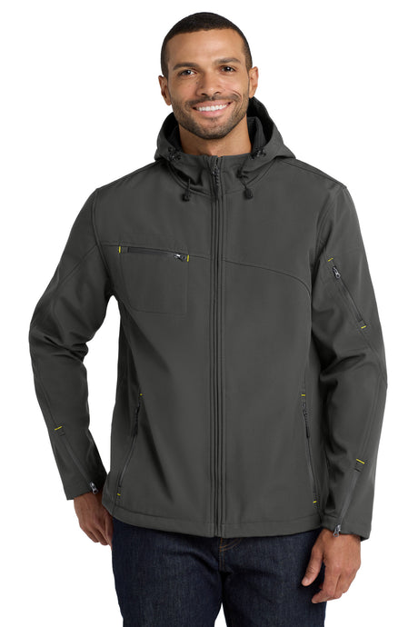 Port Authority J706 Textured Hooded Soft Shell Jacket
