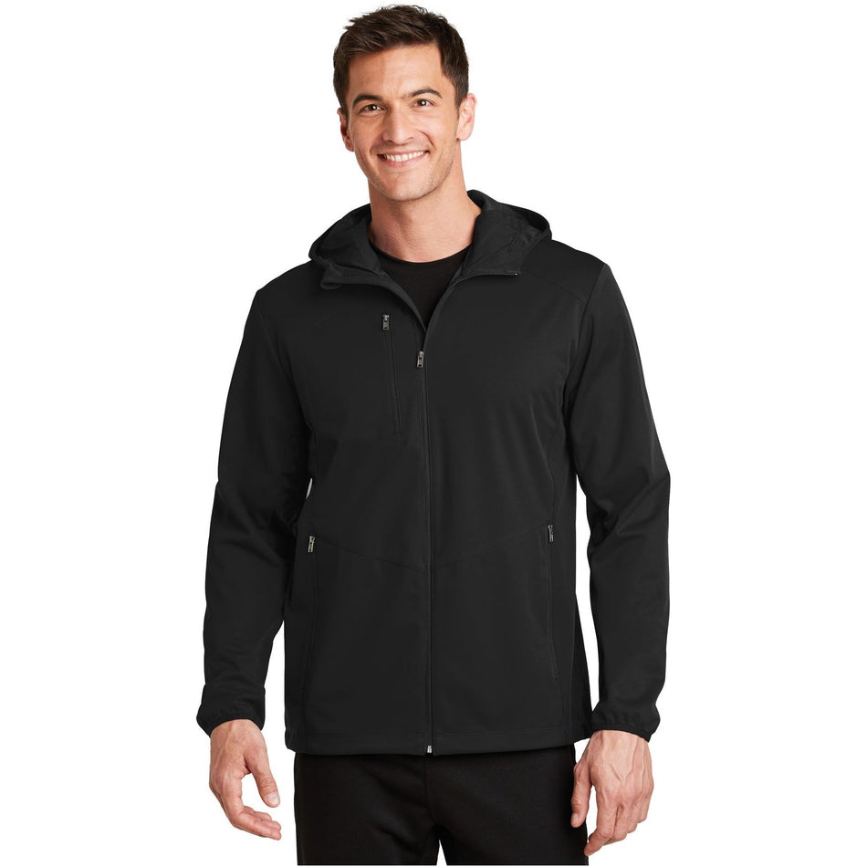 Port Authority ® Active Hooded Soft Shell Jacket. J719 - Port Authority J719 Outerwear Port Authority Deep Black XS