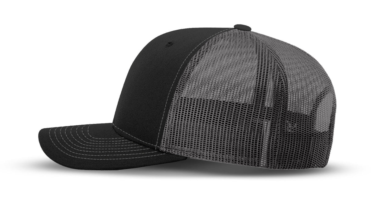 Joe's USA Original Trucker Hat JOE112 - Black/Charcoal - Angle View 2