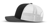 Joe's USA Original Trucker Hat JOE112 - Black/Charcoal/White - Angle View 2