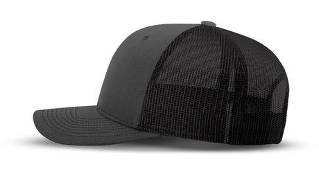 Joe's USA Original Trucker Hat JOE112 - Charcoal/Black - Angle View 2