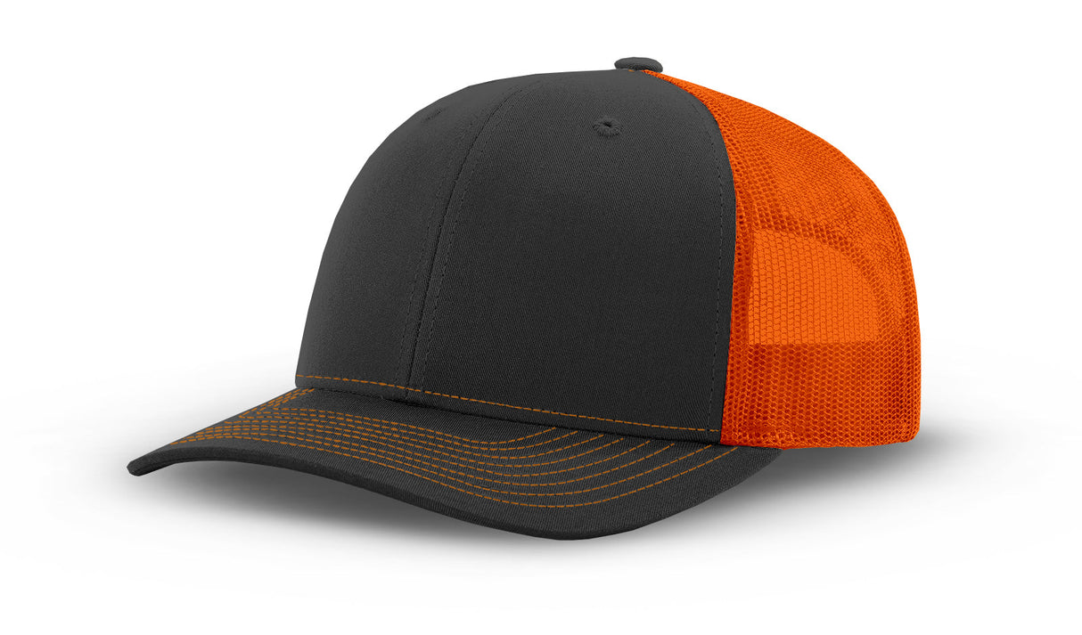 Joe's USA Original Trucker Hat JOE112 - Charcoal/Blaze Orange - Main View