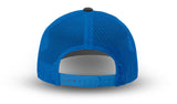 Joe's USA Original Trucker Hat JOE112 - Charcoal/Neon Blue - Angle View 3