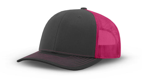 Joe's USA Original Trucker Hat JOE112 - Charcoal/Neon Pink - Main View