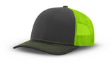 Joe's USA Original Trucker Hat JOE112 - Charcoal/Neon Yellow - Main View